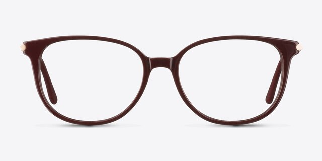 Jasmine Dark Red AcetateEyeglass Frames from EyeBuyDirect, Front View