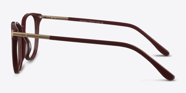 Jasmine Dark Red AcetateEyeglass Frames from EyeBuyDirect, Side View