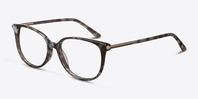 Jasmine Blue Floral AcetateEyeglass Frames from EyeBuyDirect, Angle View
