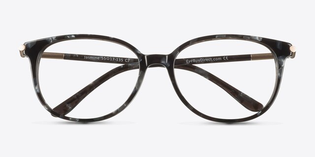 Jasmine Gray Floral AcetateEyeglass Frames from EyeBuyDirect, Closed View