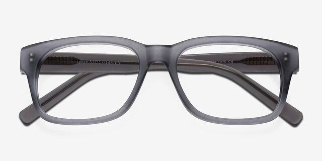 Lynch Matte Gray AcetateEyeglass Frames from EyeBuyDirect, Closed View