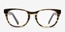 Confidence Brown Striped AcetateEyeglass Frames from EyeBuyDirect, Front View