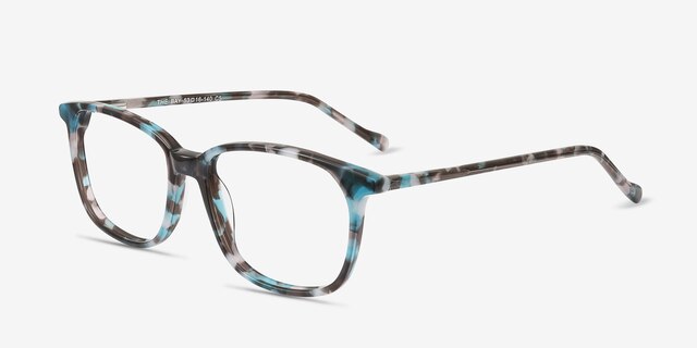 The Bay Blue Floral AcetateEyeglass Frames from EyeBuyDirect, Angle View