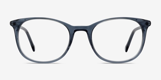 Peppermint Bleu AcétateMontures de lunettes de vue d'EyeBuyDirect, Vue de Face