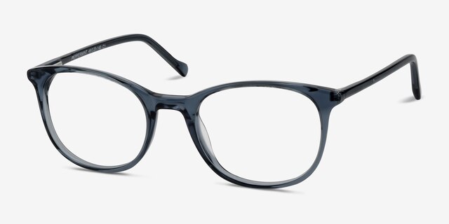 Peppermint Bleu AcétateMontures de lunettes de vue d'EyeBuyDirect, Vue d'Angle