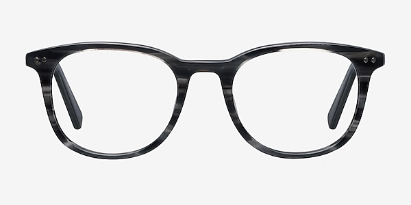 Demain  Gray Striped  Acetate Eyeglass Frames