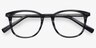 Demain Gray Striped AcetateEyeglass Frames from EyeBuyDirect, Closed View