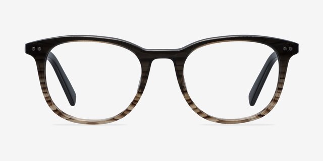 Demain Gray Brown AcetateEyeglass Frames from EyeBuyDirect, Front View
