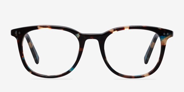 Demain Blue Floral AcetateEyeglass Frames from EyeBuyDirect, Front View