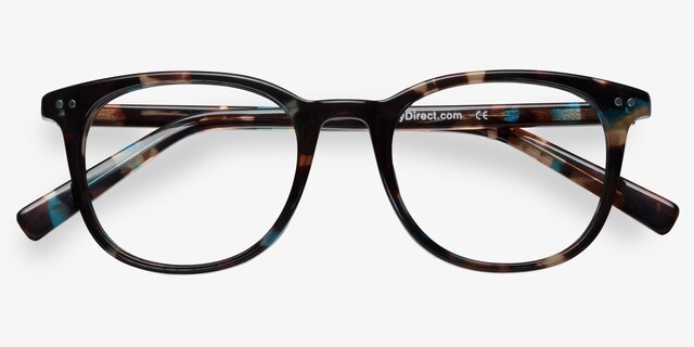 Demain Blue Floral AcetateEyeglass Frames from EyeBuyDirect, Closed View