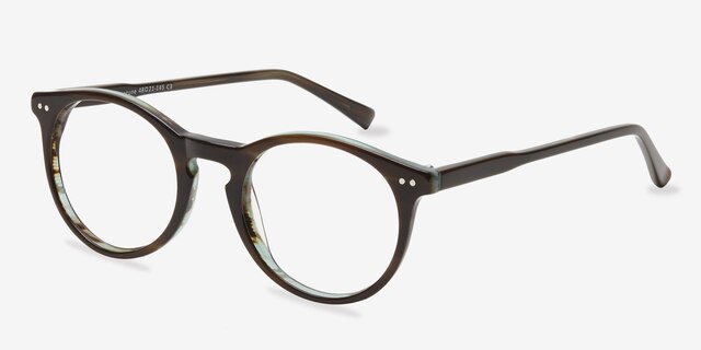 Neptune Brown AcetateEyeglass Frames from EyeBuyDirect, Angle View