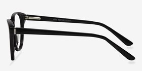 Mars Noir Acétate Montures de lunettes de vue d'EyeBuyDirect, Vue de Côté