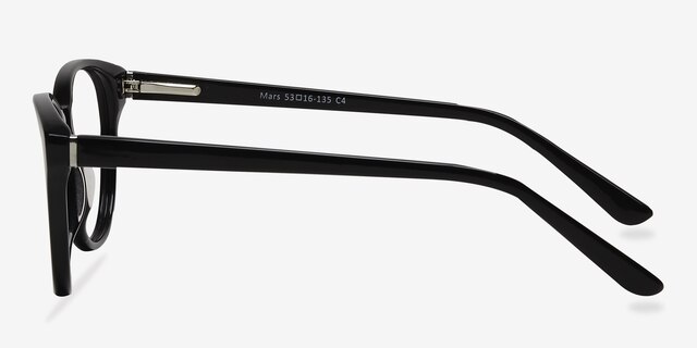 Mars Black AcetateEyeglass Frames from EyeBuyDirect, Side View