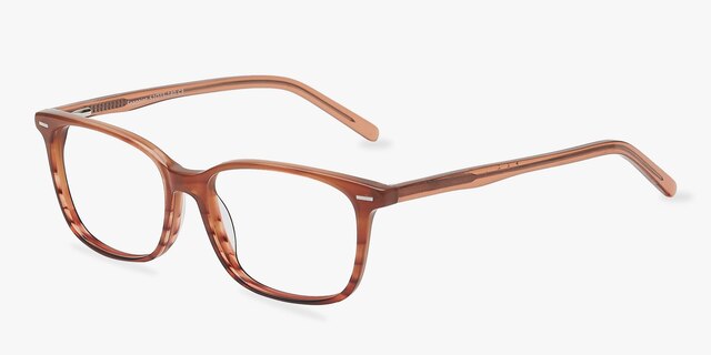 Seapoint Brown Striped AcetateEyeglass Frames from EyeBuyDirect, Angle View