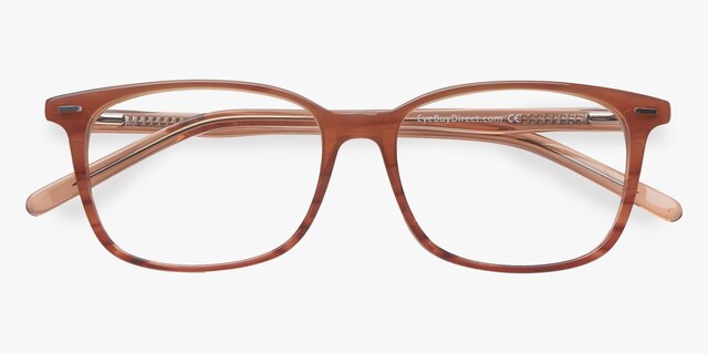 Seapoint Brown Striped AcetateEyeglass Frames from EyeBuyDirect, Closed View
