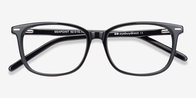 Seapoint Black AcetateEyeglass Frames from EyeBuyDirect, Closed View