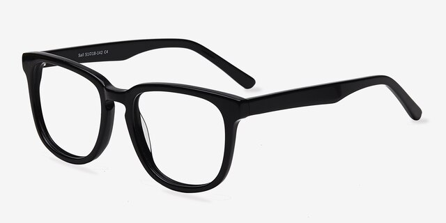 Sail Black AcetateEyeglass Frames from EyeBuyDirect, Angle View