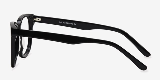 Sail Black AcetateEyeglass Frames from EyeBuyDirect, Side View