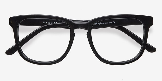 Sail Black AcetateEyeglass Frames from EyeBuyDirect, Closed View
