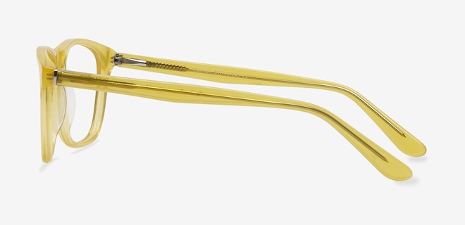Damien Jaune AcétateMontures de lunettes de vue d'EyeBuyDirect, Vue de Côté