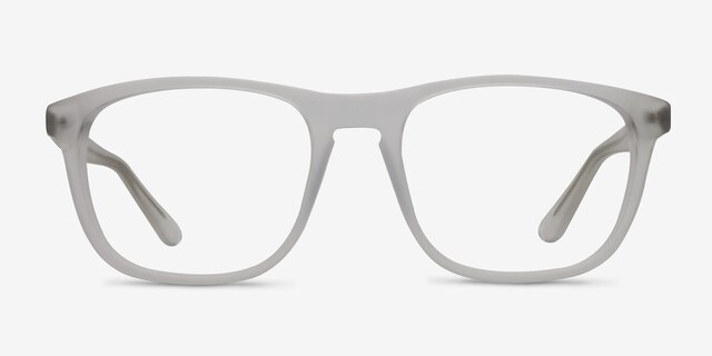 Damien Matte Clear AcétateMontures de lunettes de vue d'EyeBuyDirect, Vue de Face