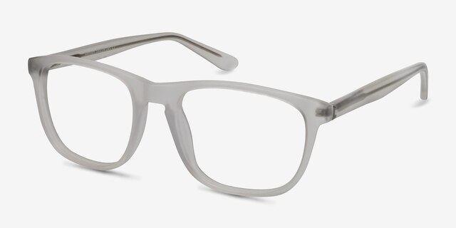 Damien Matte Clear AcétateMontures de lunettes de vue d'EyeBuyDirect, Vue d'Angle