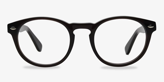 The Loop Gris foncé AcétateMontures de lunettes de vue d'EyeBuyDirect, Vue de Face
