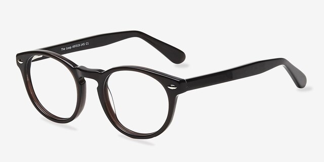 The Loop Gris foncé AcétateMontures de lunettes de vue d'EyeBuyDirect, Vue d'Angle