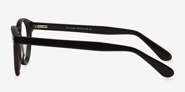 The Loop Gris foncé AcétateMontures de lunettes de vue d'EyeBuyDirect, Vue de Côté