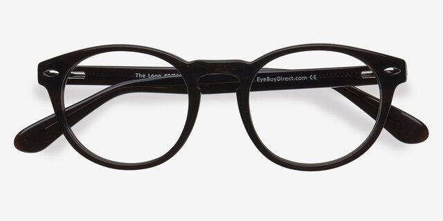 The Loop Gris foncé AcétateMontures de lunettes de vue d'EyeBuyDirect, Vue Rapprochée