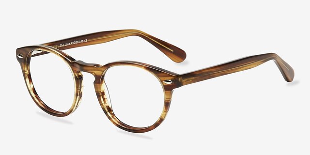The Loop Brown Striped AcétateMontures de lunettes de vue d'EyeBuyDirect, Vue d'Angle