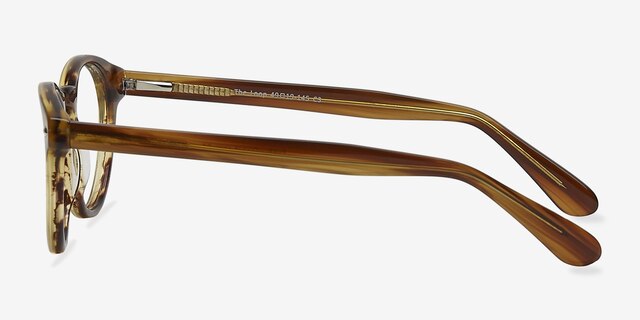 The Loop Brown Striped AcétateMontures de lunettes de vue d'EyeBuyDirect, Vue de Côté