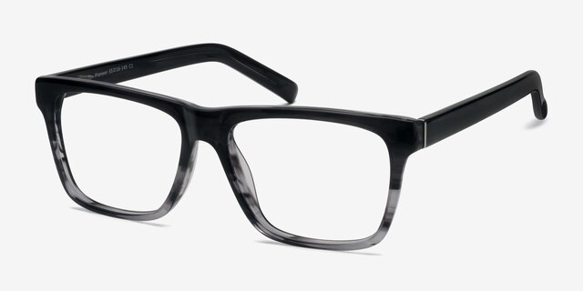 Pioneer Gray AcetateEyeglass Frames from EyeBuyDirect, Angle View