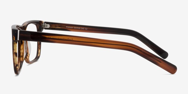 Pioneer Brun AcétateMontures de lunettes de vue d'EyeBuyDirect, Vue de Côté