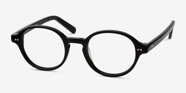 Homer Black AcetateEyeglass Frames from EyeBuyDirect, Angle View