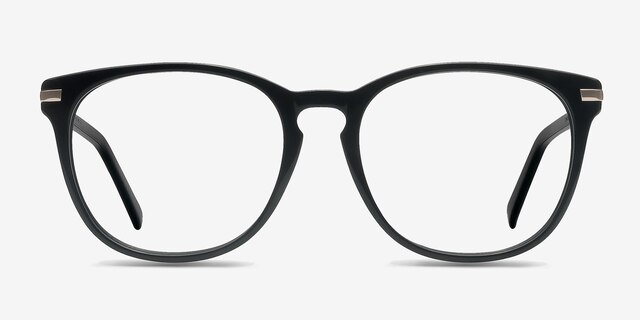 Decadence Black Acetate-metalEyeglass Frames from EyeBuyDirect, Front View