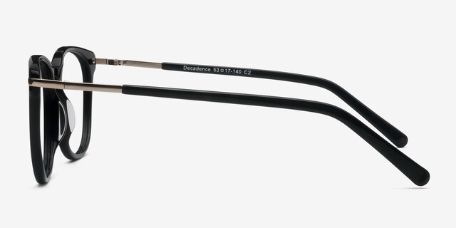 Decadence Black Acetate-metalEyeglass Frames from EyeBuyDirect, Side View