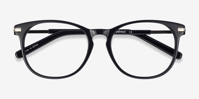 Decadence Black Acetate-metalEyeglass Frames from EyeBuyDirect, Closed View