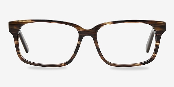 Edit Brown Striped Acetate Eyeglass Frames