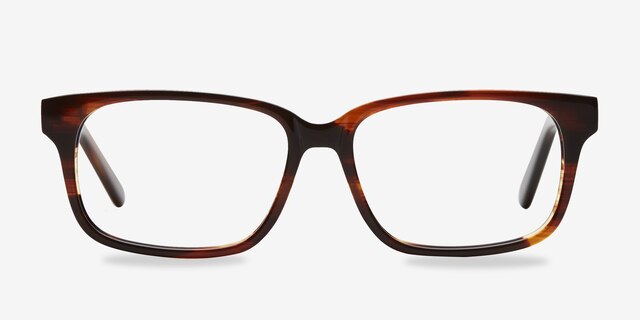 Edit Brown AcetateEyeglass Frames from EyeBuyDirect, Front View