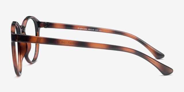 Bright Side Brown Tortoise PlasticEyeglass Frames from EyeBuyDirect, Side View