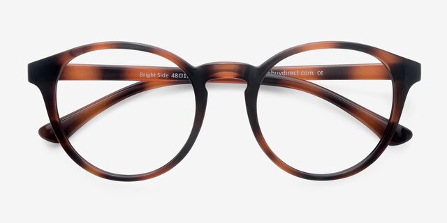 Bright Side Brown Tortoise PlasticEyeglass Frames from EyeBuyDirect, Closed View