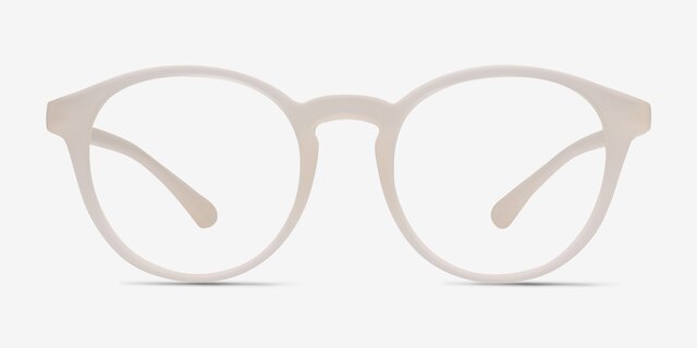 Bright Side Clear White PlasticEyeglass Frames from EyeBuyDirect, Front View