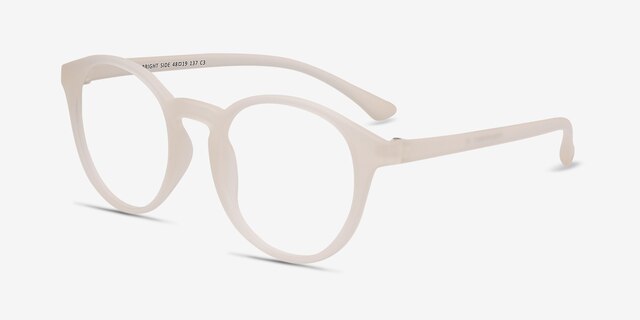 Bright Side Clear White PlasticEyeglass Frames from EyeBuyDirect, Angle View