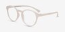 Bright Side Clear White PlasticEyeglass Frames from EyeBuyDirect, Angle View