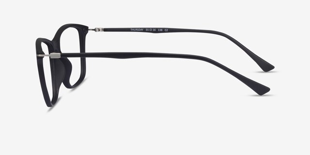Thursday Black PlasticEyeglass Frames from EyeBuyDirect, Side View