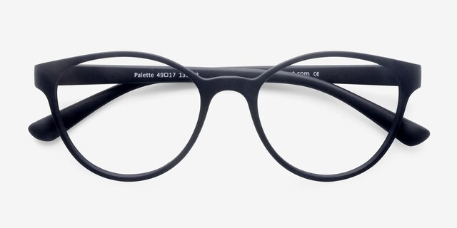 Palette Matte Navy PlastiqueMontures de lunettes de vue d'EyeBuyDirect, Vue Rapprochée