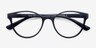 Palette Matte Navy PlastiqueMontures de lunettes de vue d'EyeBuyDirect, Vue Rapprochée
