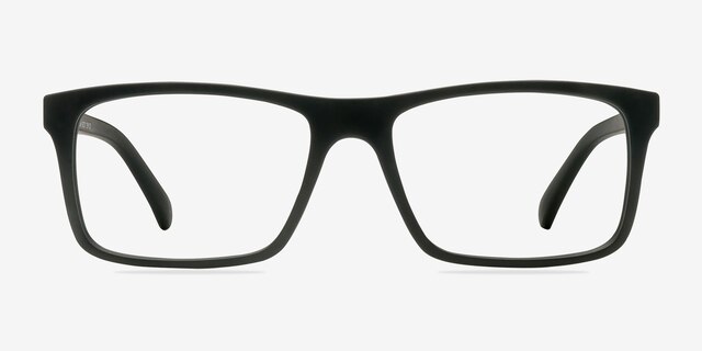Persian Matte Black PlasticEyeglass Frames from EyeBuyDirect, Front View