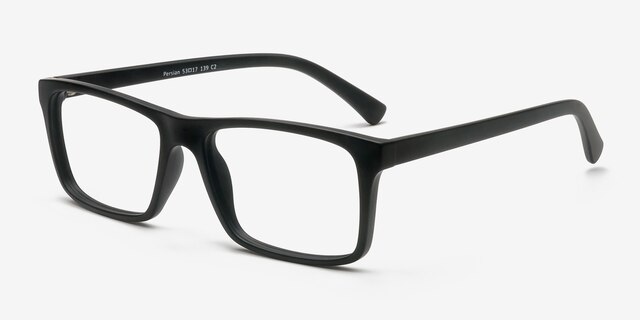 Persian Matte Black PlasticEyeglass Frames from EyeBuyDirect, Angle View